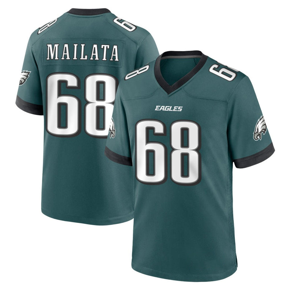 Vanessashop P.Eagles #68 Jordan Mailata Player Green Home Game Stitched Jerseys
