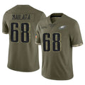 Vanessashop P.Eagles #68 Jordan Mailata Player Olive Salute To Service Limited Stitched Jerseys