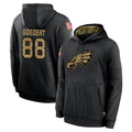 Vanessashop P.Eagles #88 Dallas Goedert Player Black Salute to Service Hoodies Limited Game Stitched Jerseys
