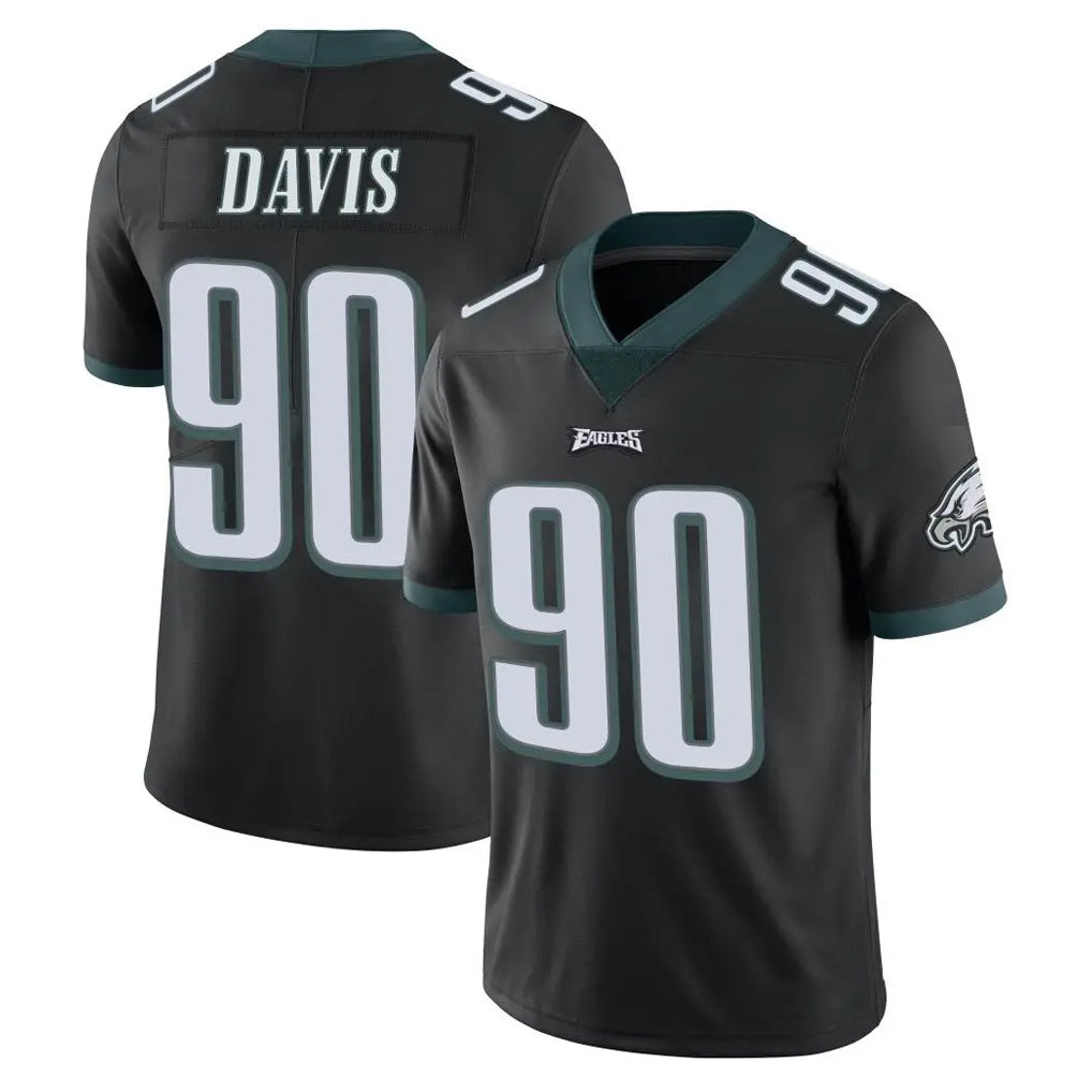 Vanessashop P.Eagles #90 Jordan Davis Player Black Limited Vapor Untouchable Home Game Stitched Jerseys