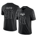 Vanessashop P.Eagles #90 Jordan Davis Player Black Reflective Limited Home Game Stitched Jerseys