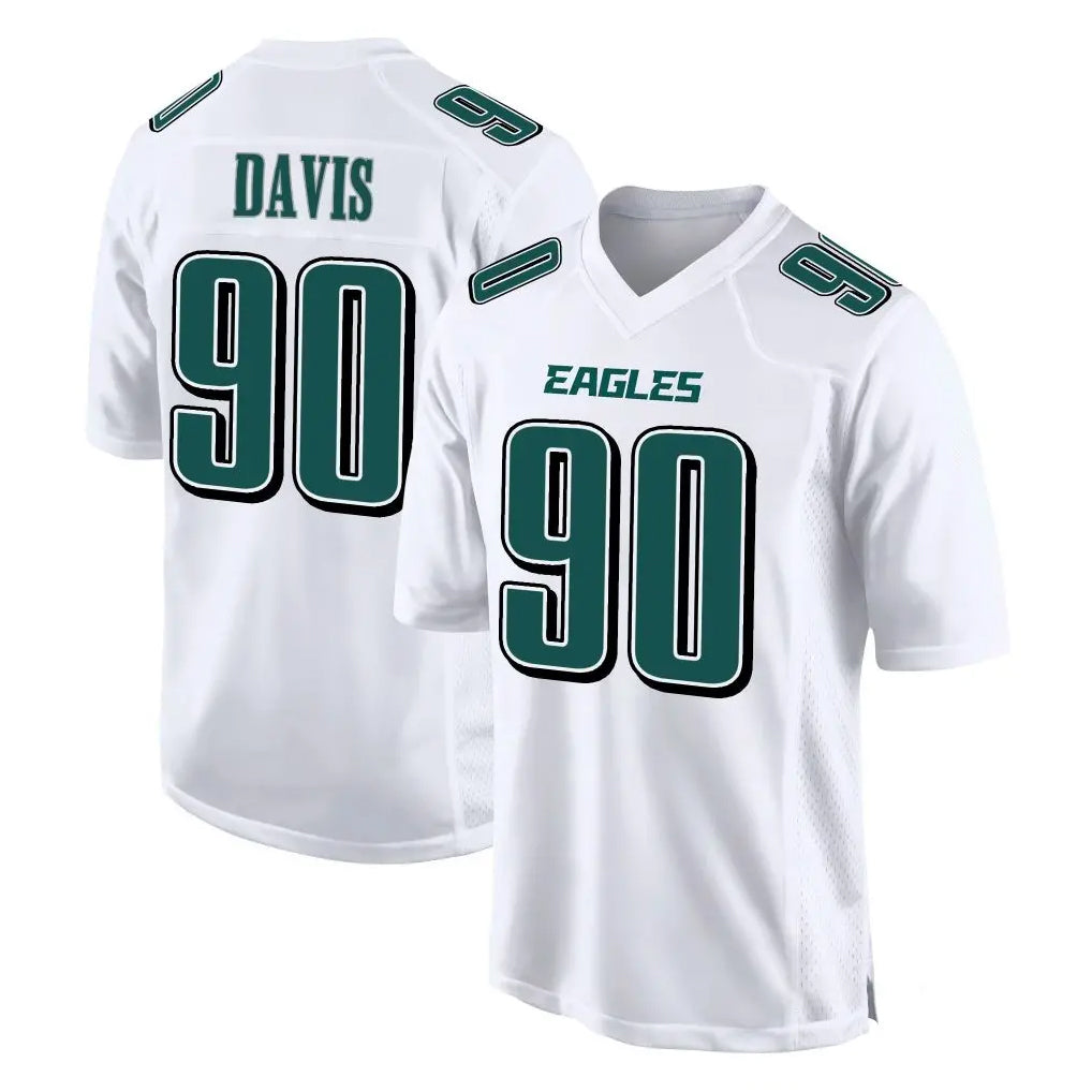 Vanessashop P.Eagles #90 Jordan Davis Player White Tundra Fashion Home Game Stitched Jerseys