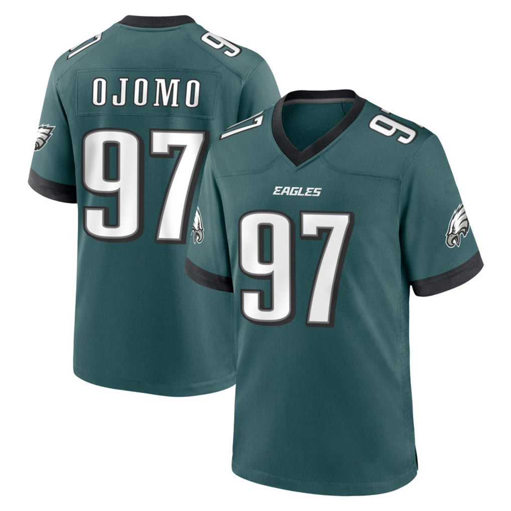 Vanessashop P.Eagles #97 Moro Ojomo Player Green Home Game Stitched Jerseys