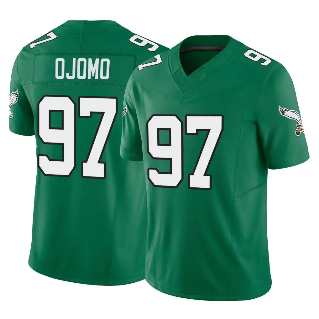 Vanessashop P.Eagles #97 Moro Ojomo Player Green Kelly Alternate Vapor F.U.S.E. Home Game Stitched Jerseys