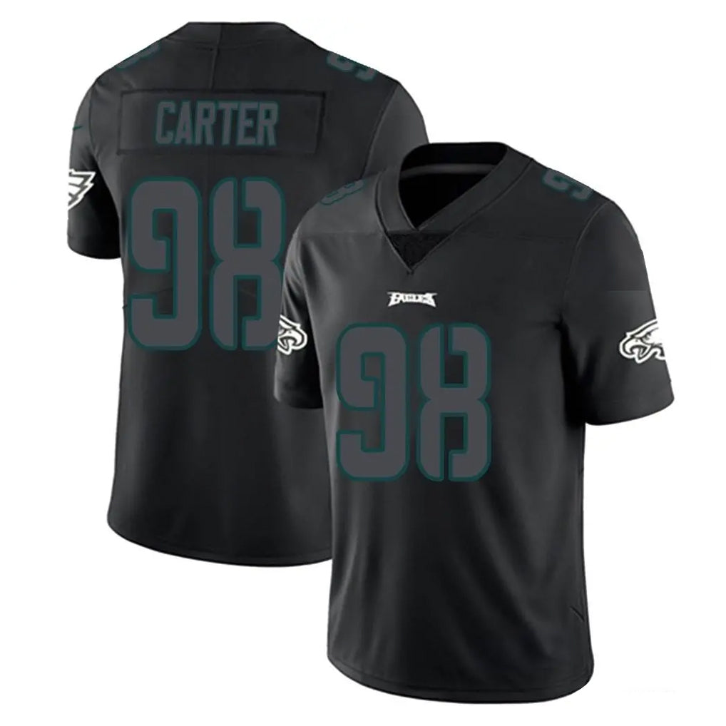 Vanessashop P.Eagles #98 Jalen Carter Player Limited Black Impact Home Game Stitched Jerseys