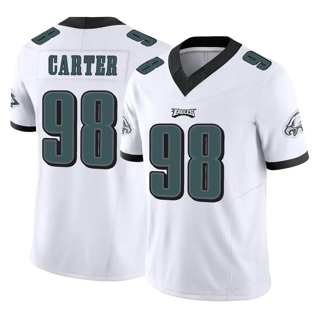 Vanessashop P.Eagles #98 Jalen Carter Player White Limited Vapor F.U.S.E. Home Game Stitched Jerseys