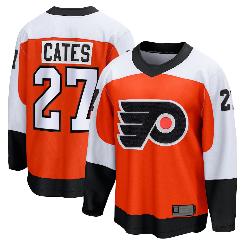 Vanessashop P.Flyers #27 Noah Cates Orange Home Breakaway Jerseys