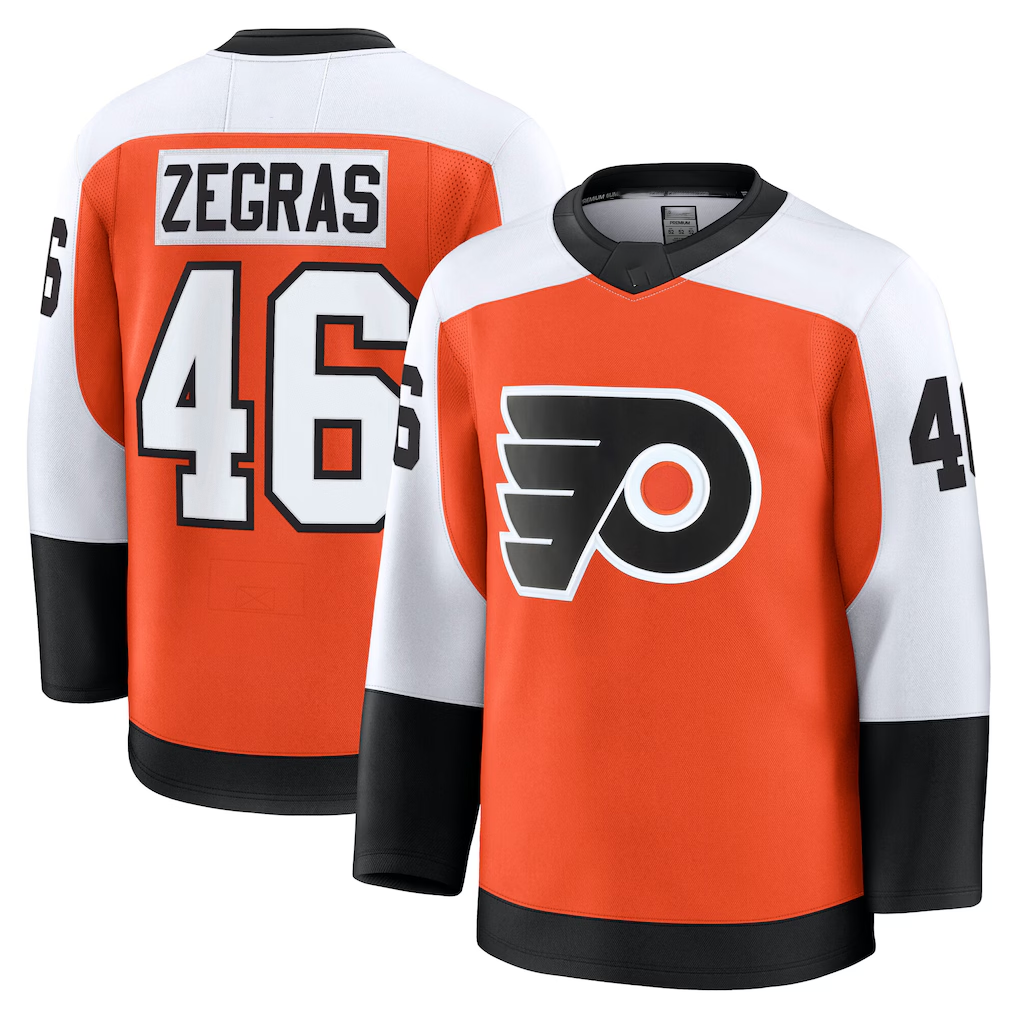 Vanessashop P.Flyers #46 Trevor Zegras Orange Home Breakaway Jerseys