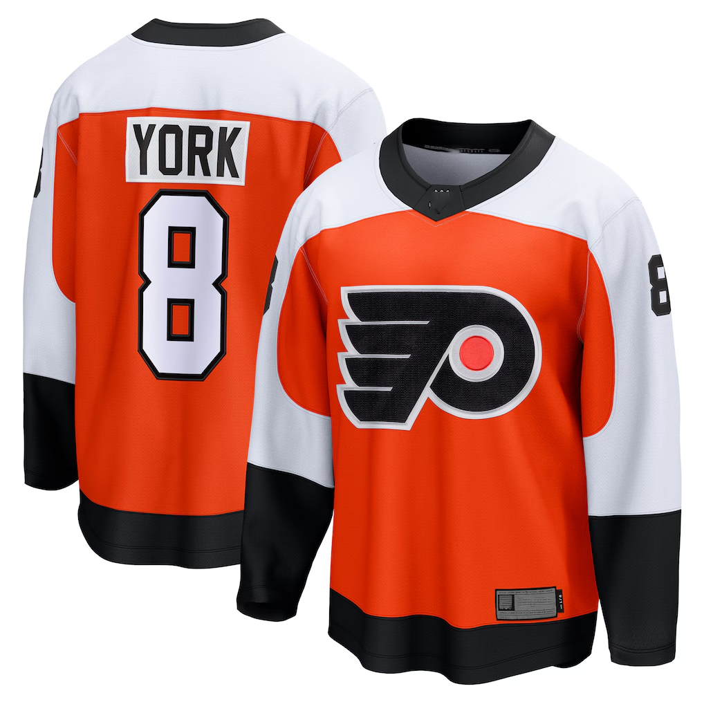 Vanessashop P.Flyers #8 Cam York Orange Home Breakaway Jerseys
