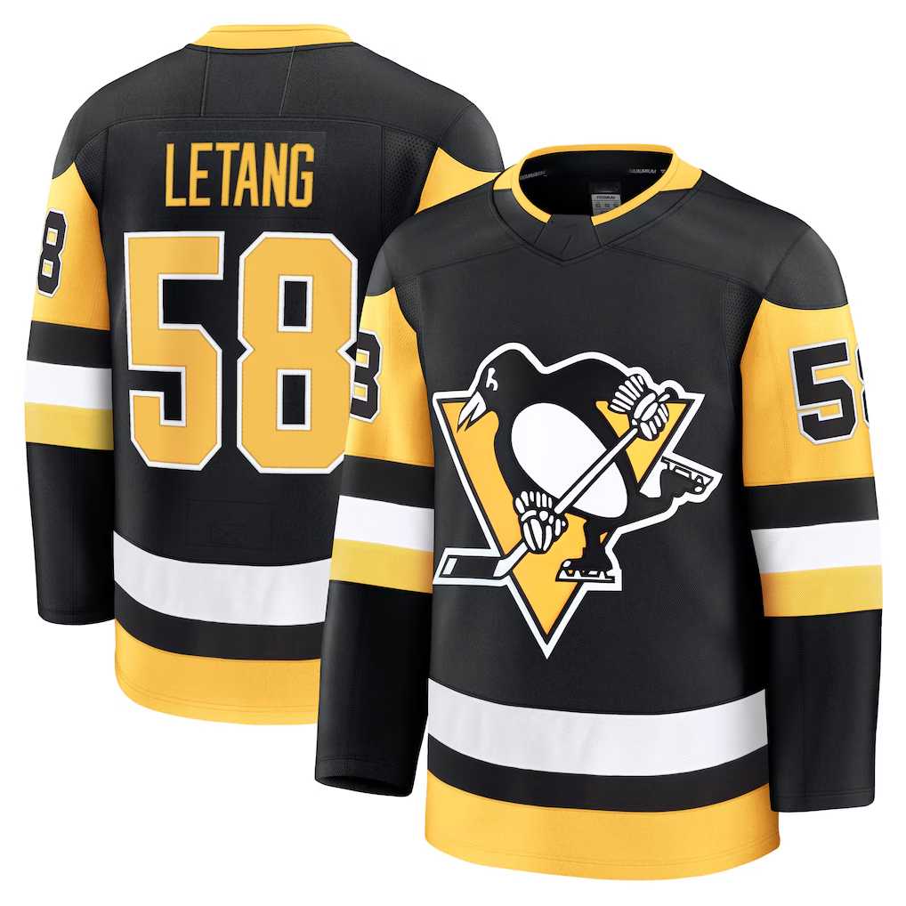 Vanessashop P.Penguins #58 Kris Letang Black Home Premium Jerseys
