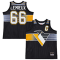 Vanessashop P.Penguins #66 Mario Lemieux Mitchell & Ness Black Maxxed Out Fashion Basketball Jerseys