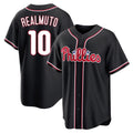 Vanessashop P.Phillies #10 J.T. Realmuto Player Black Fashion Out Home Game Stitched Jerseys