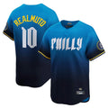 Vanessashop P.Phillies #10 J.T. Realmuto Player Blue City Connect Home Limited Stitched Jerseys