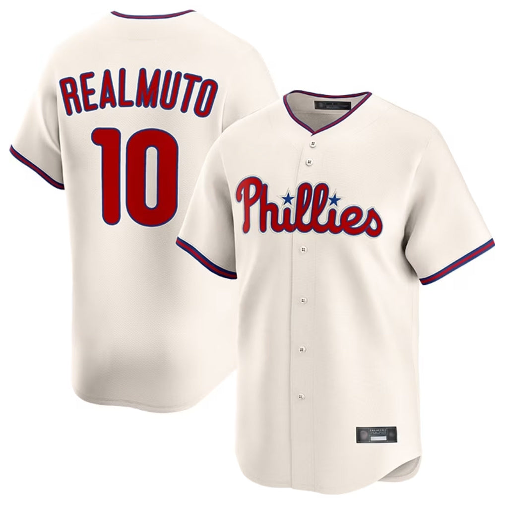 Vanessashop P.Phillies #10 J.T. Realmuto Player Cream Home Limited Stitched Jerseys