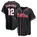 Vanessashop P.Phillies #12 Kyle Schwarber Player Black Fashion Out Home Game Stitched Jerseys