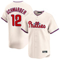 Vanessashop P.Phillies #12 Kyle Schwarber Player Cream Home Limited Stitched Jerseys