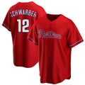 Vanessashop P.Phillies #12 Kyle Schwarber Player Red Home Game Stitched Jerseys