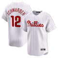 Vanessashop P.Phillies #12 Kyle Schwarber Player White Home Limited Stitched Jerseys