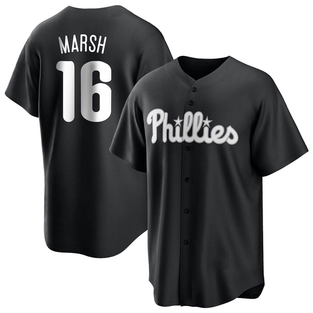 Vanessashop P.Phillies #16 Brandon Marsh Player Black Alt Fashion Home Game Stitched Jerseys