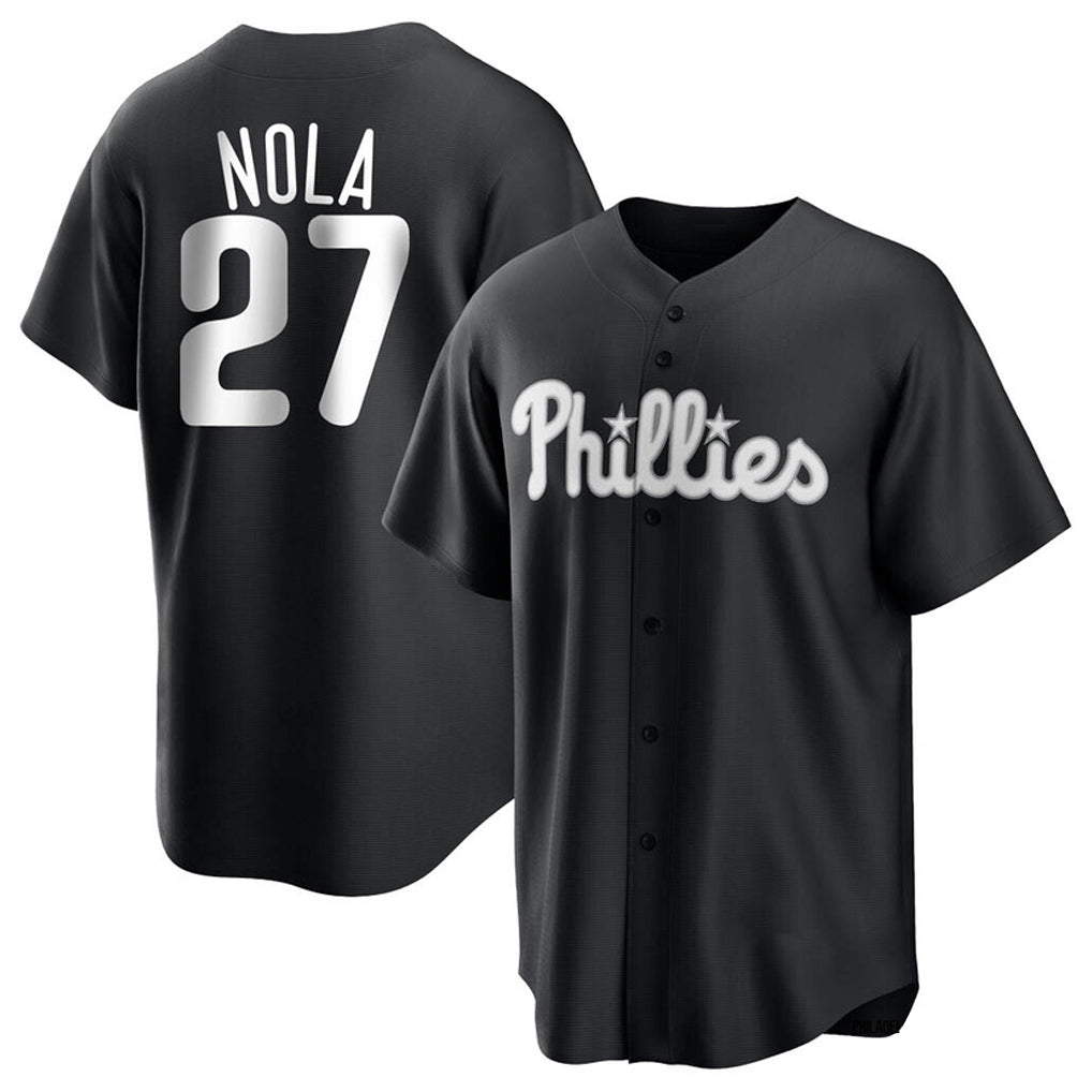 Vanessashop P.Phillies #27 Aaron Nola Player Black Alt Fashion Home Game Stitched Jerseys