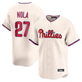 Vanessashop P.Phillies #27 Aaron Nola Player Cream Home Limited Stitched Jerseys