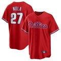 Vanessashop P.Phillies #27 Aaron Nola Player Red Home Game Stitched Jerseys