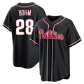 Vanessashop P.Phillies #28 Alec Bohm Player Black Fashion Out Home Game Stitched Jerseys