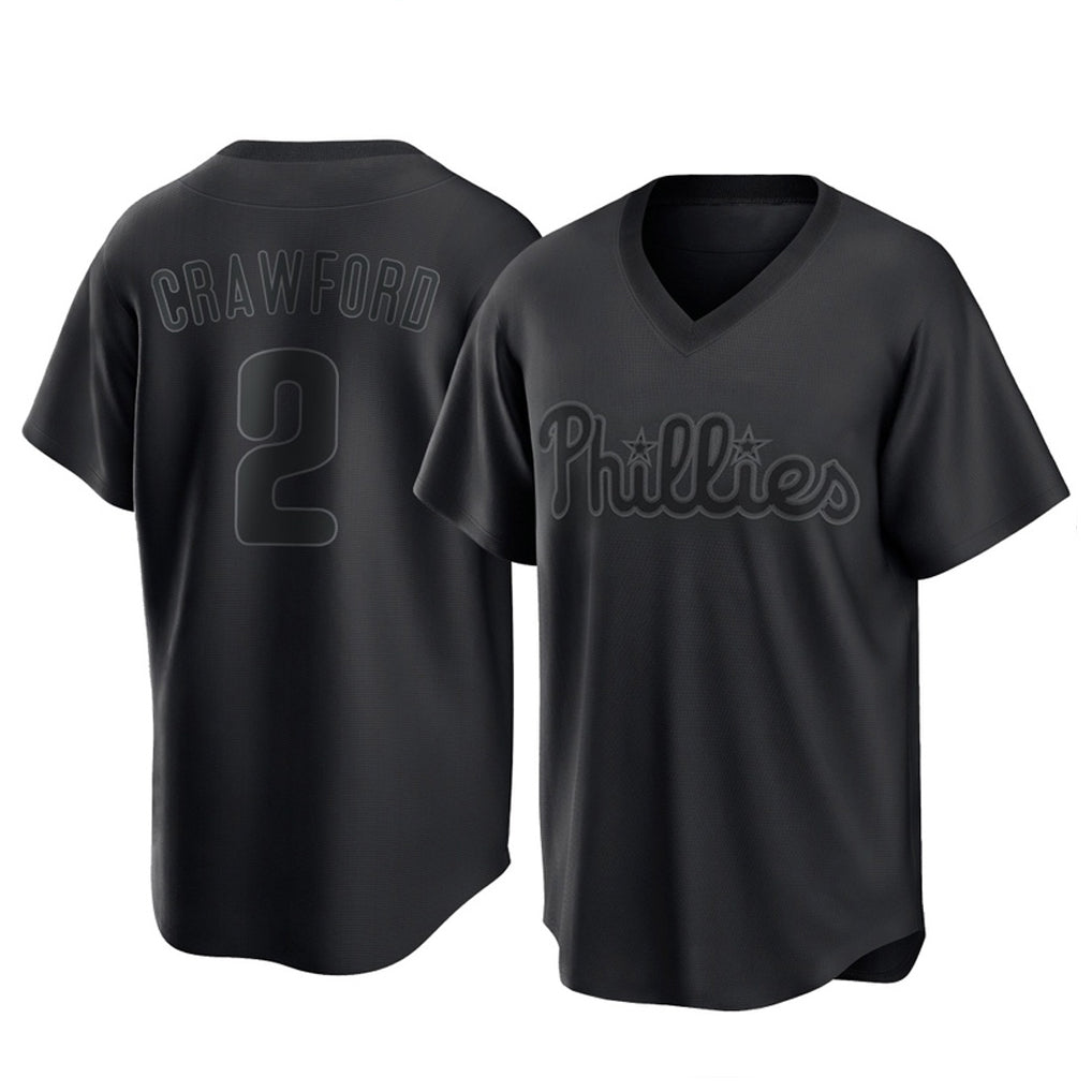 Vanessashop P.Phillies #2 Justin Crawford Player Black Pitch Fashion Limited T-shirt Stitched Jerseys