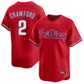 Vanessashop P.Phillies #2 Justin Crawford Player Red Home Limited Stitched Jerseys