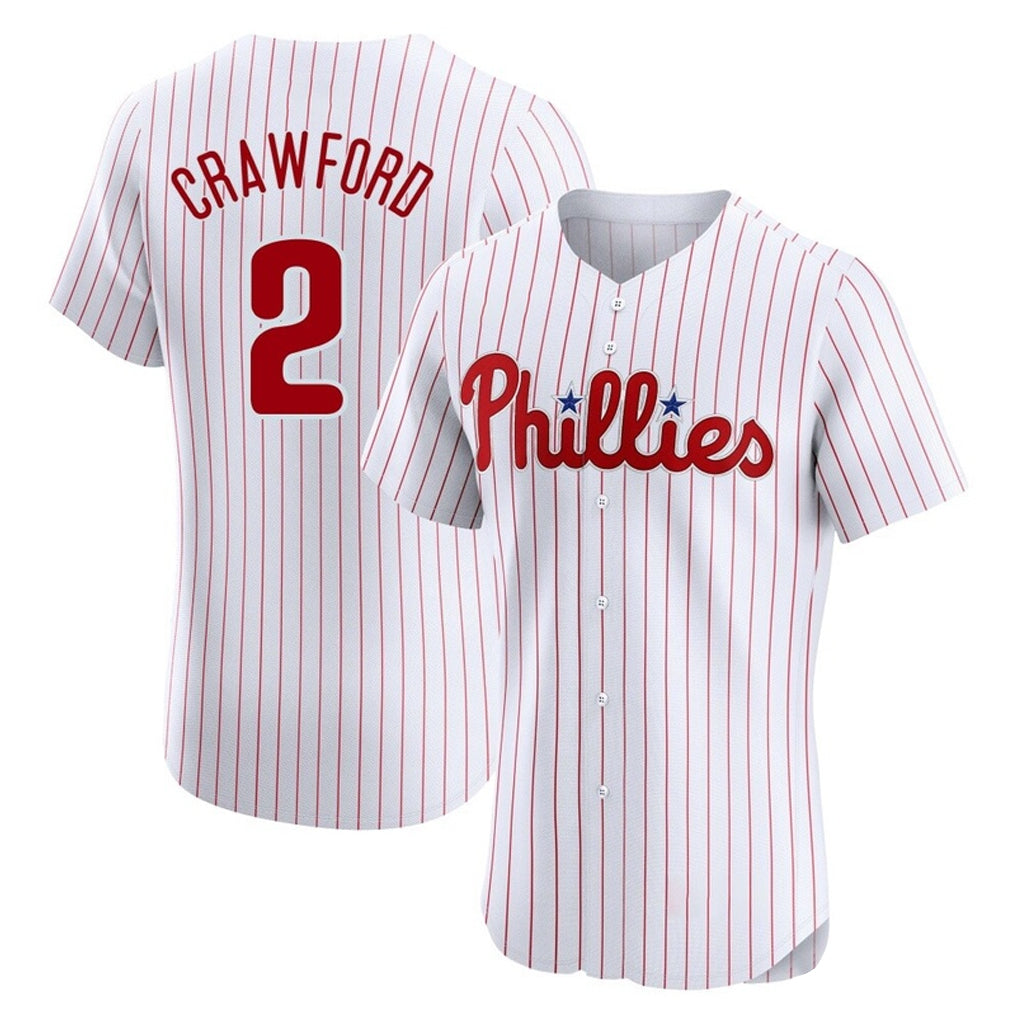 Vanessashop P.Phillies #2 Justin Crawford Player White Home Limited Elite Stitched Jerseys