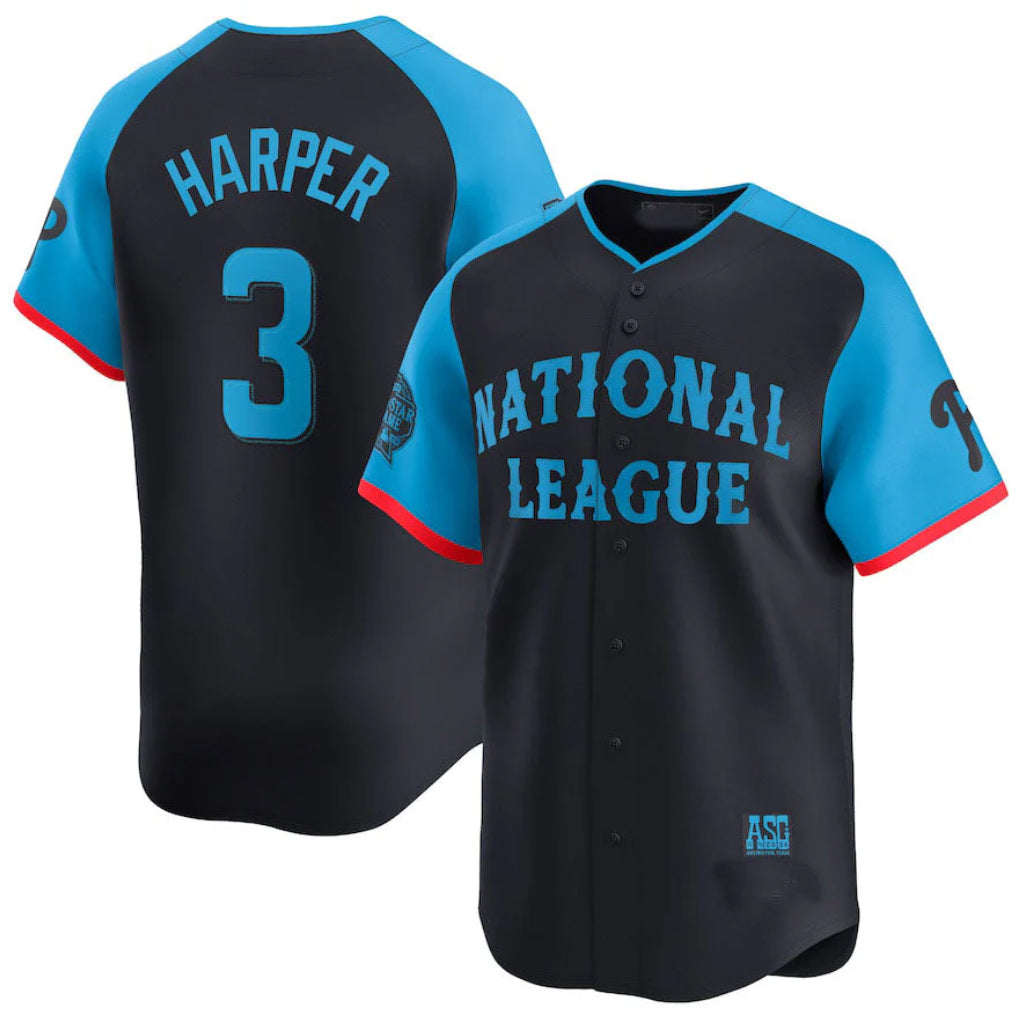 Vanessashop P.Phillies #3 Bryce Harper Player Navy National League All-Star Limited Game Stitched Jerseys