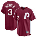 Vanessashop P.Phillies #3 Bryce Harper Player Red Cooperstown Collection Limited Home Stitched Jerseys