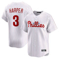 Vanessashop P.Phillies #3 Bryce Harper Player White Home Limited Stitched Jerseys