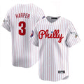 Vanessashop P.Phillies #3 Bryce Harper Player White Pinstripe Phillies & Eagles Vapor Premier Limited Stitched Jerseys