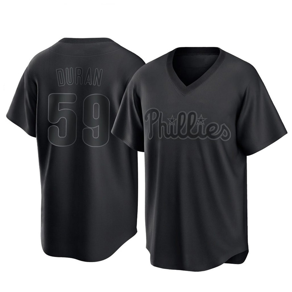 Vanessashop P.Phillies #59 Jhoan Duran Player Black Pitch Fashion Limited T-shirt Stitched Jerseys