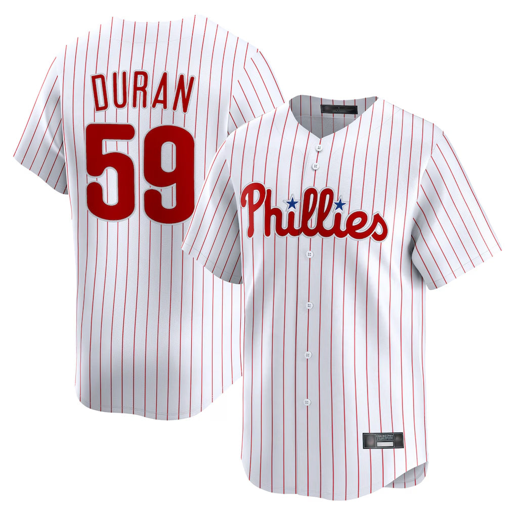 Vanessashop P.Phillies #59 Jhoan Duran Player White Home Limited Stitched Jerseys