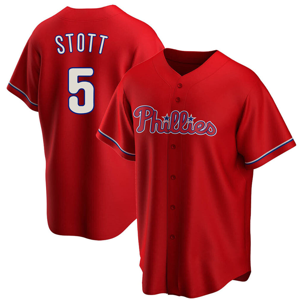 Vanessashop P.Phillies #5 Bryson Stott Player Red Home Game Stitched Jerseys