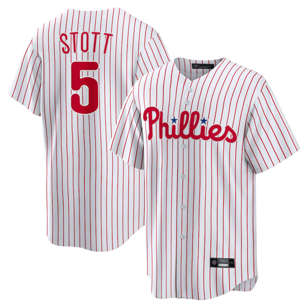 Vanessashop P.Phillies #5 Bryson Stott Player White Home Game Stitched Jerseys