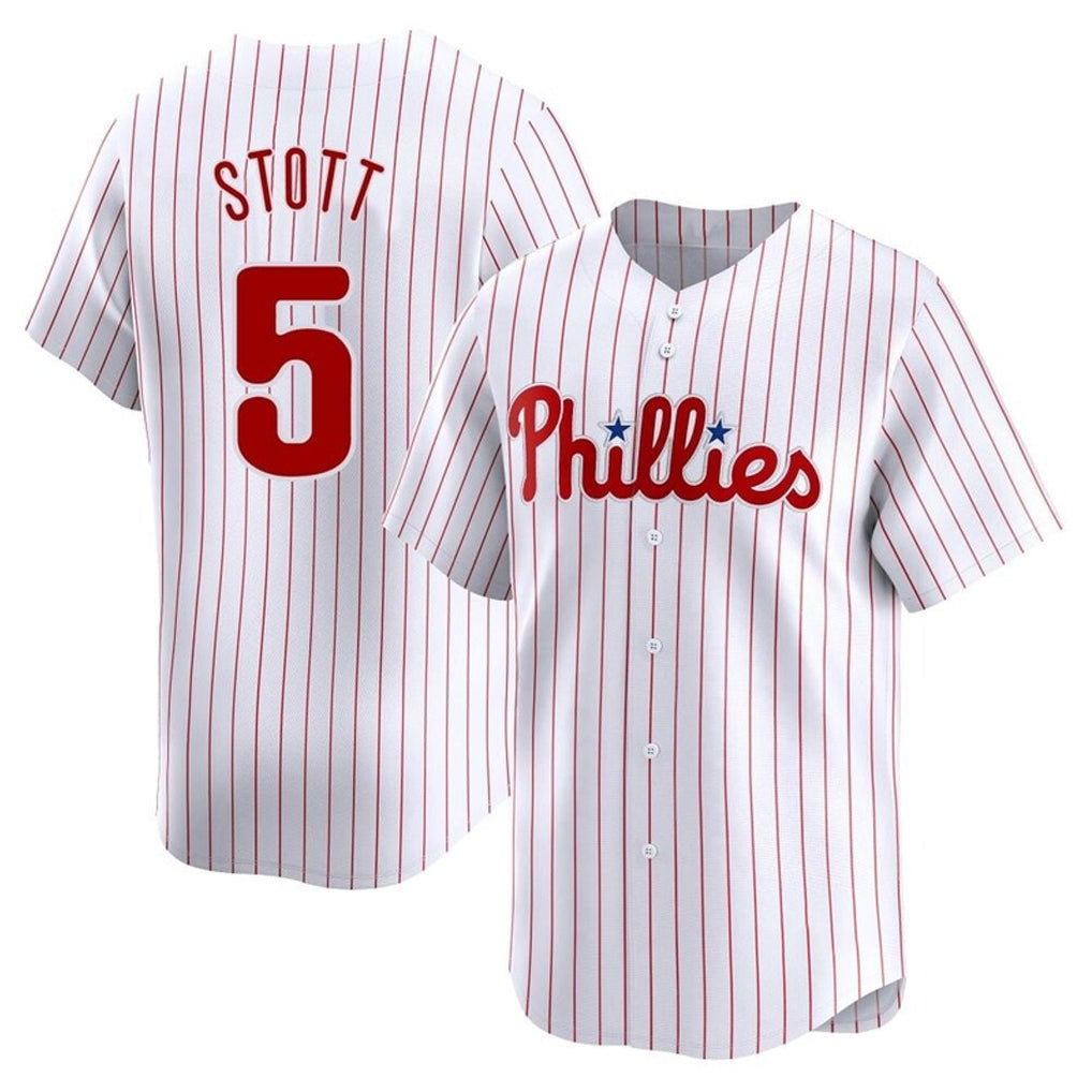 Vanessashop P.Phillies #5 Bryson Stott Player White Home Limited Stitched Jerseys