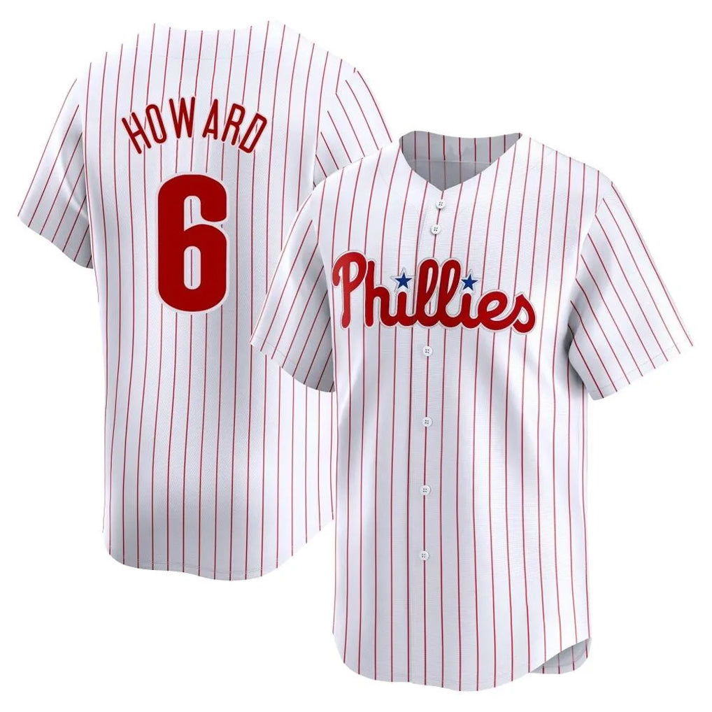 Vanessashop P.Phillies #6 Ryan Howard Player White Home Limited Stitched Jerseys