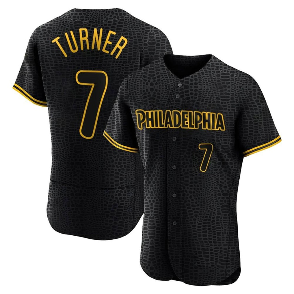 Vanessashop P.Phillies #7 Trea Turner Player Black Snake Skin City Home Limited Elite Stitched Jerseys