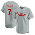 Vanessashop P.Phillies #7 Trea Turner Player Gray Home Limited Stitched Jerseys