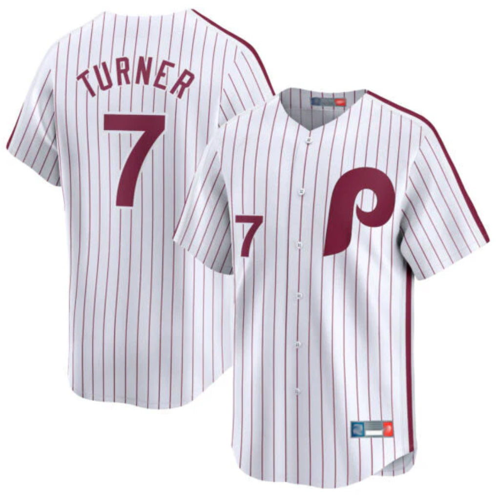 Vanessashop P.Phillies #7 Trea Turner Player White Cooperstown Collection Limited Home Stitched Jerseys