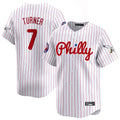 Vanessashop P.Phillies #7 Trea Turner Player White Pinstripe Phillies & Eagles Vapor Premier Limited Stitched Jerseys