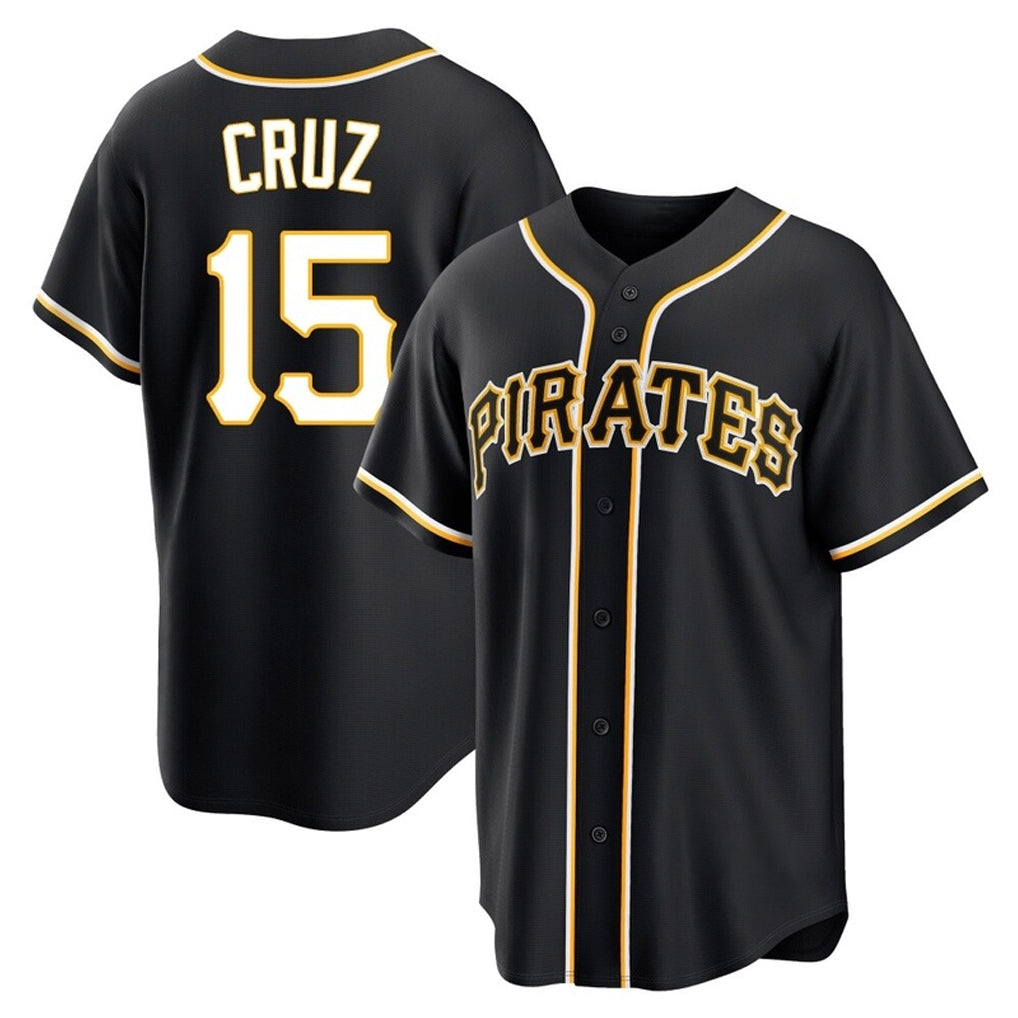 Vanessashop P.Pirates #15 Oneil Cruz Player Black Fashion Out Home Game Stitched Jerseys