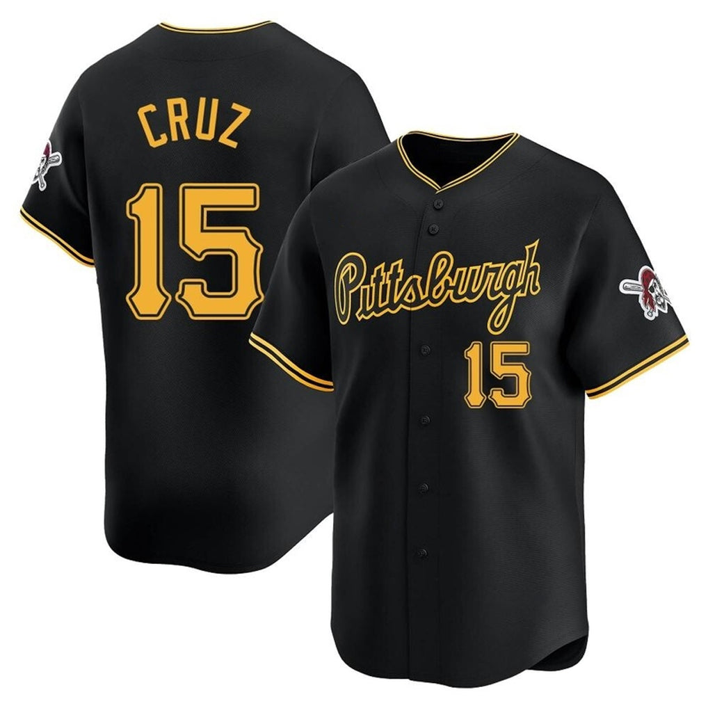 Vanessashop P.Pirates #15 Oneil Cruz Player Black Home Limited Stitched Jerseys