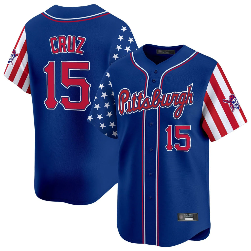 Vanessashop P.Pirates #15 Oneil Cruz Player Royal 2025 Independence Day Vapor Premier Limited Stitched Jerseys