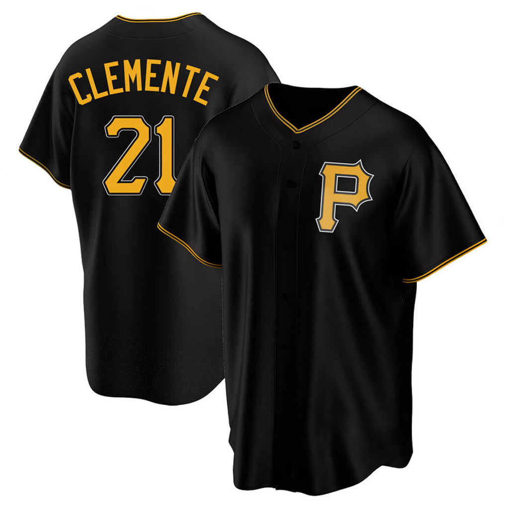 Vanessashop P.Pirates #21 Roberto Clemente Player Black Alternate 2025 Home Game Stitched Jerseys