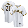 Vanessashop P.Pirates #21 Roberto Clemente Player White Home Game Stitched Jerseys