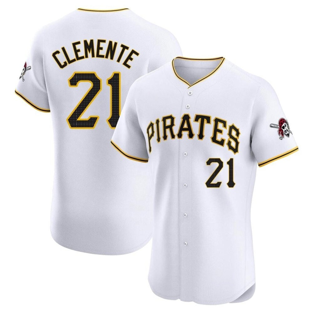 Vanessashop P.Pirates #21 Roberto Clemente Player White Home Limited Elite Stitched Jerseys